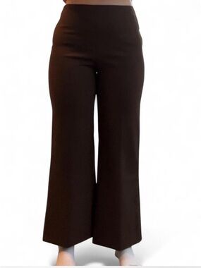 Elie tahari brown wide leg trouser pant cropped